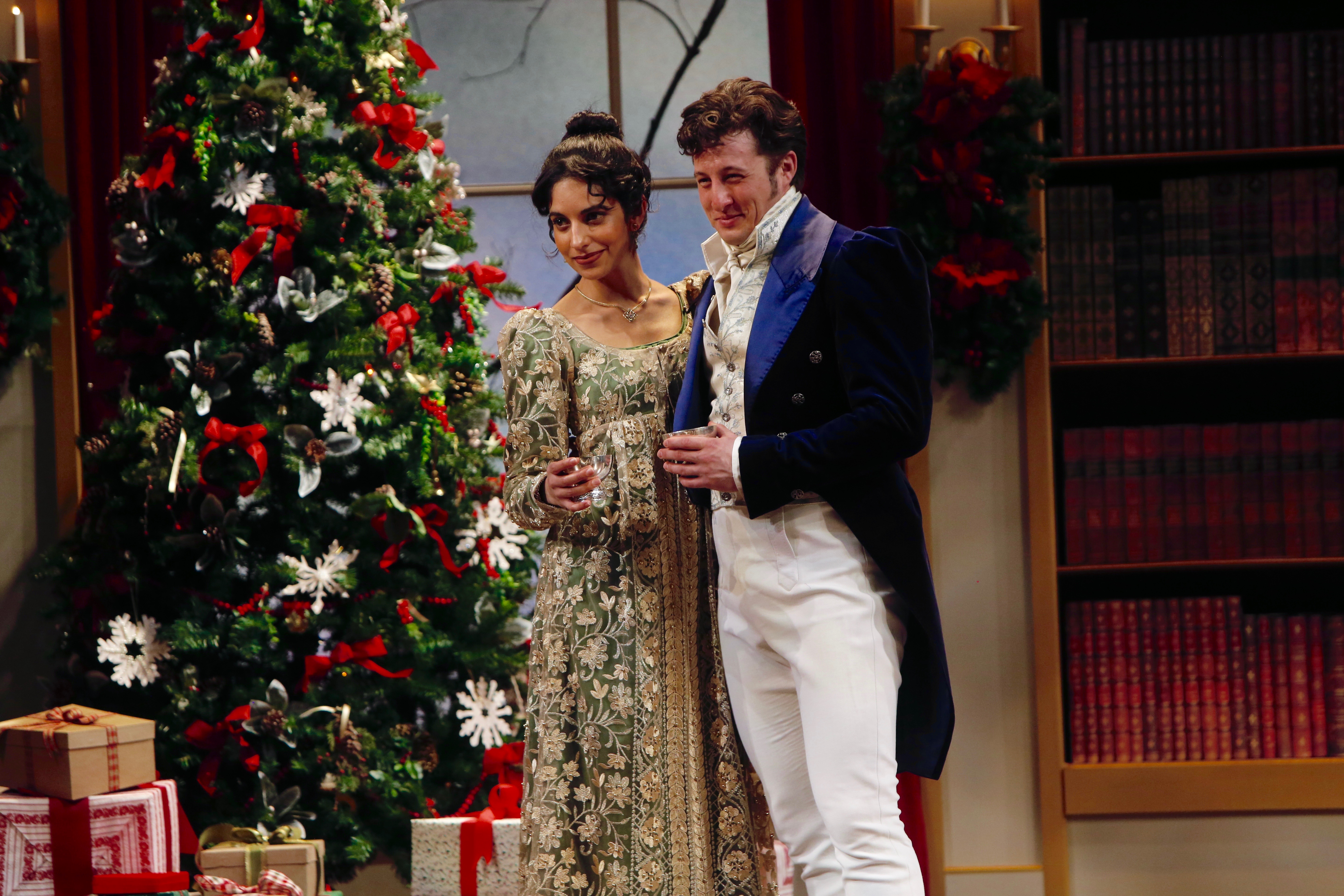 Harveen Sandhu and Rhett Aren Guter in ‘Miss Bennet: Christmas at Pemberley’ at The Rep. Photo by Jerry Naunheim, Jr.